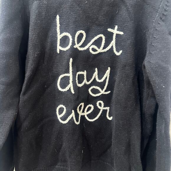 Little Stocking Co Girlhood Best Day Ever Black Knit Sweater - Picture 3 of 7